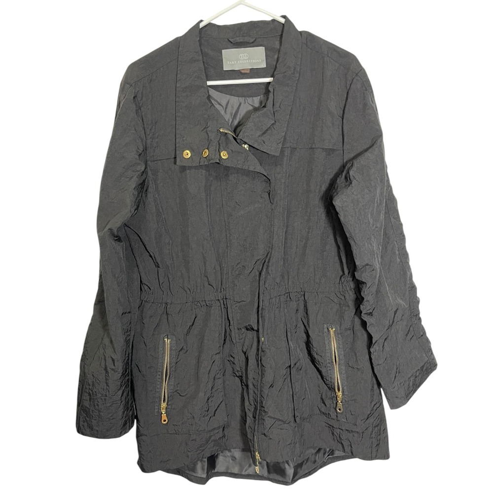 Tart Collections L Black Utility Jacket Drawstring Waist Gorpcore Techwear